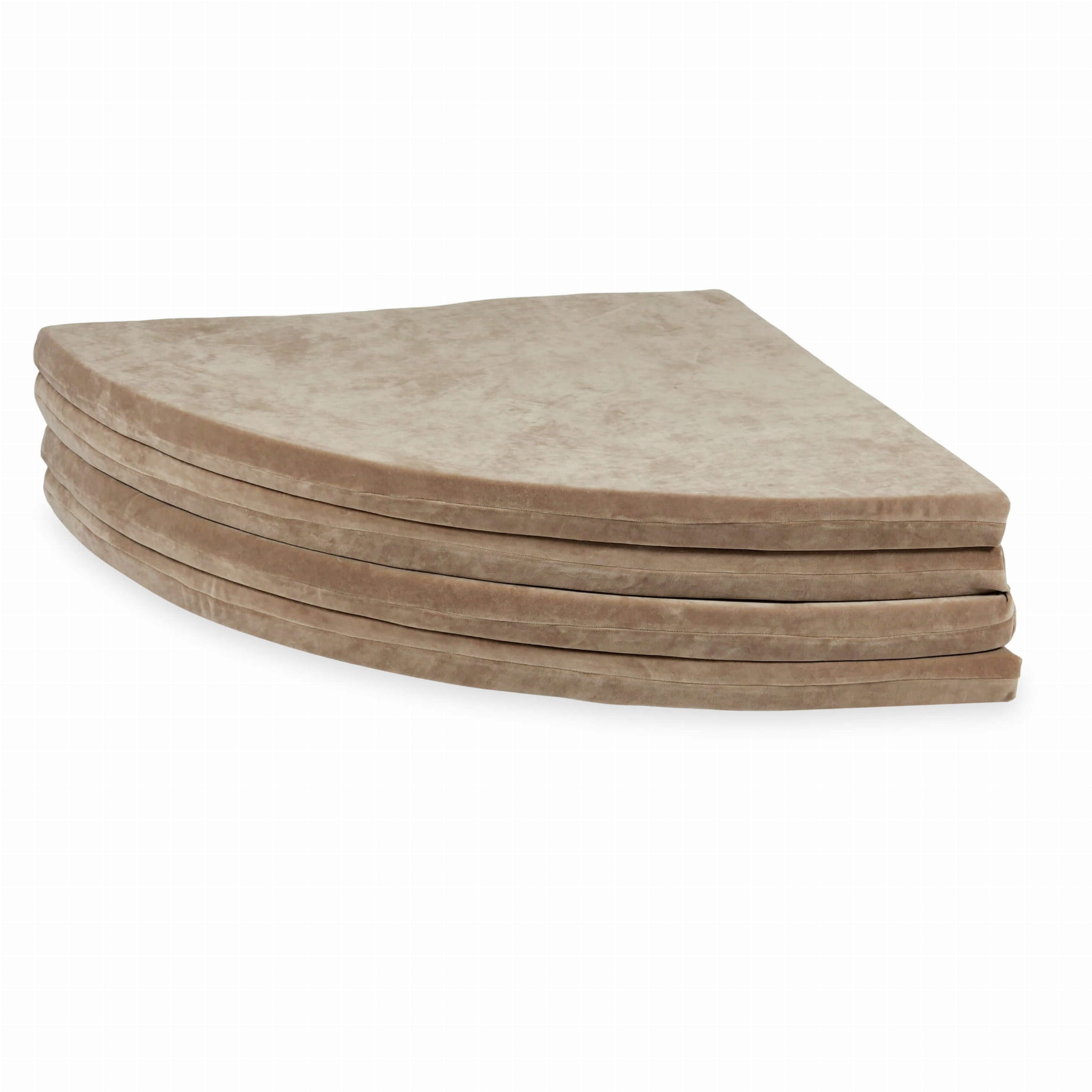 Speelmat opvouwbaar - 160 cm - donker beige - velvet - rond