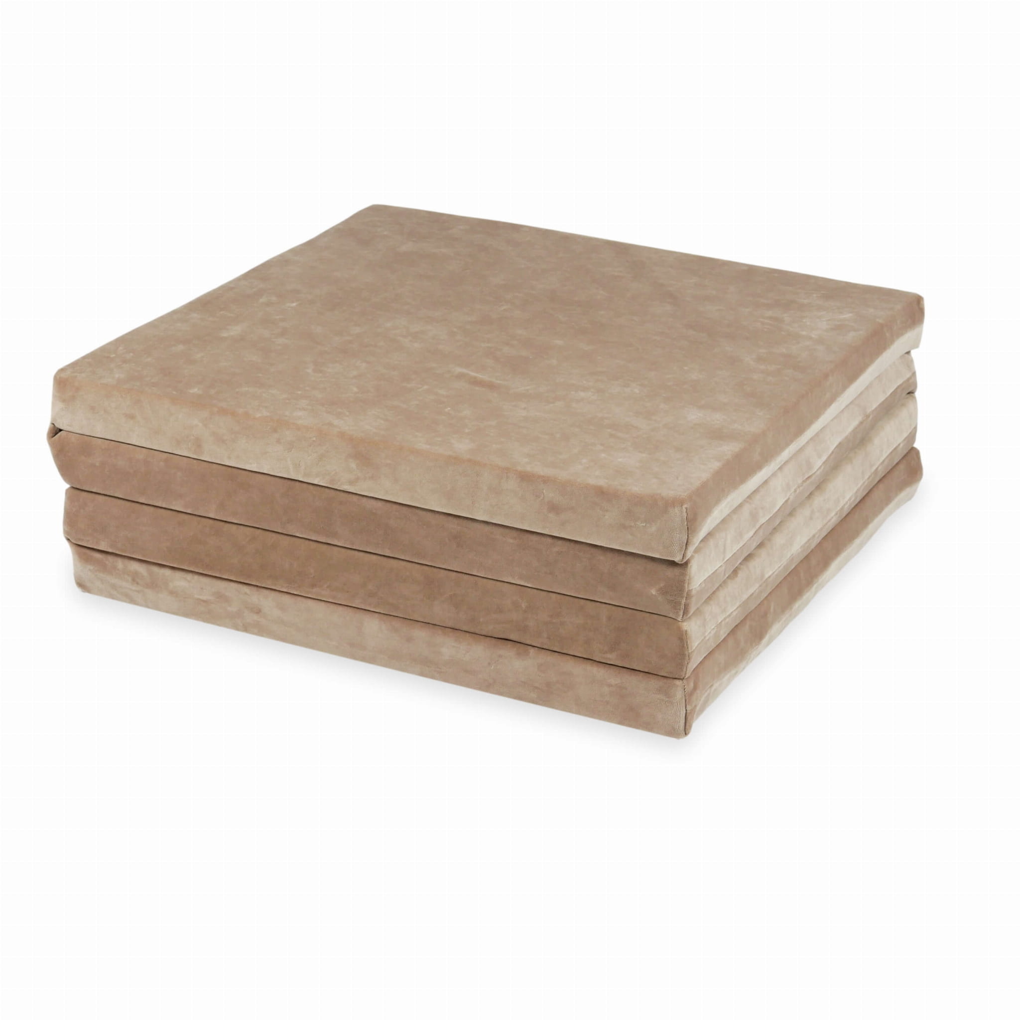 Speelmat opvouwbaar - 120x120 cm - donker beige - velvet
