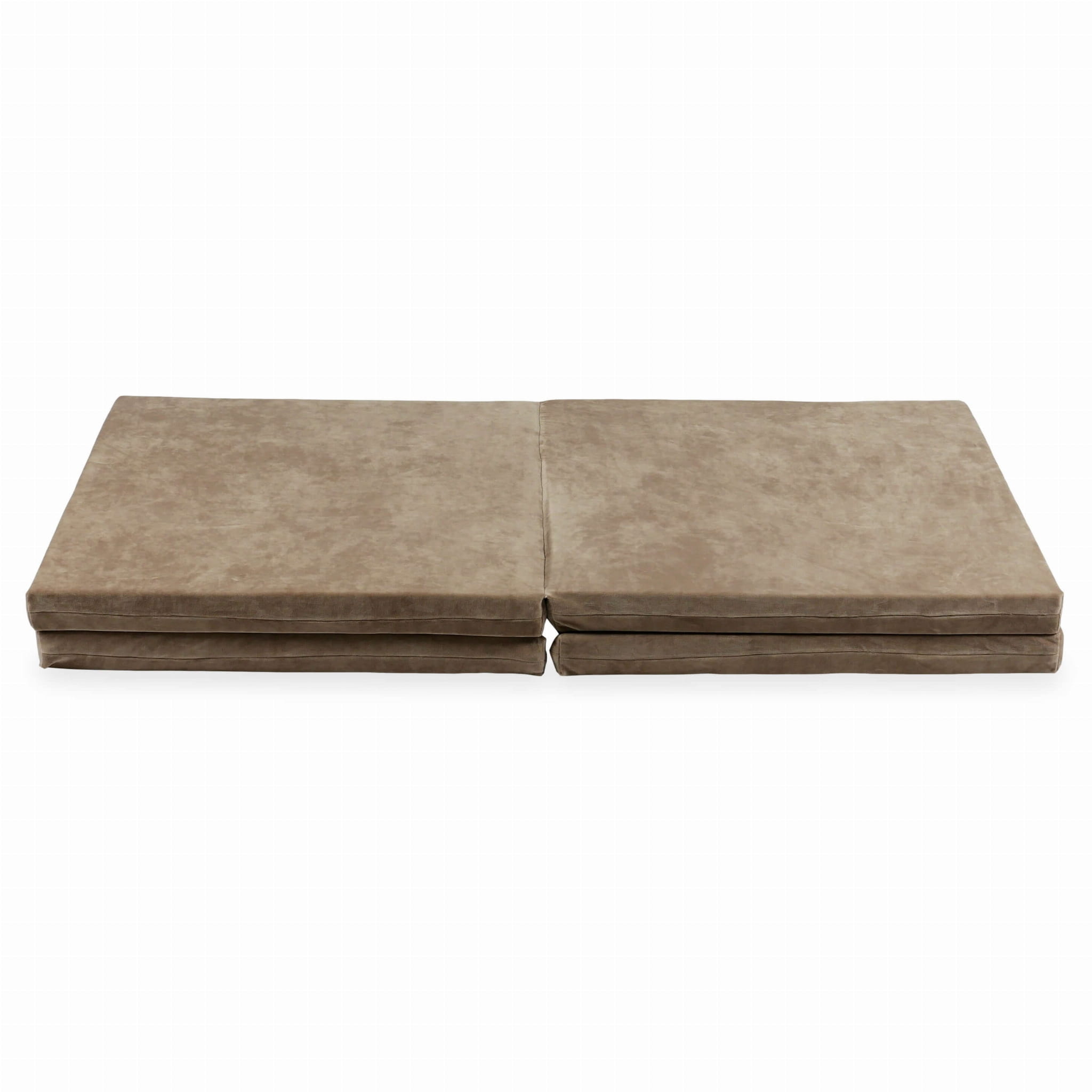 Speelmat opvouwbaar - 120x120 cm - donker beige - velvet