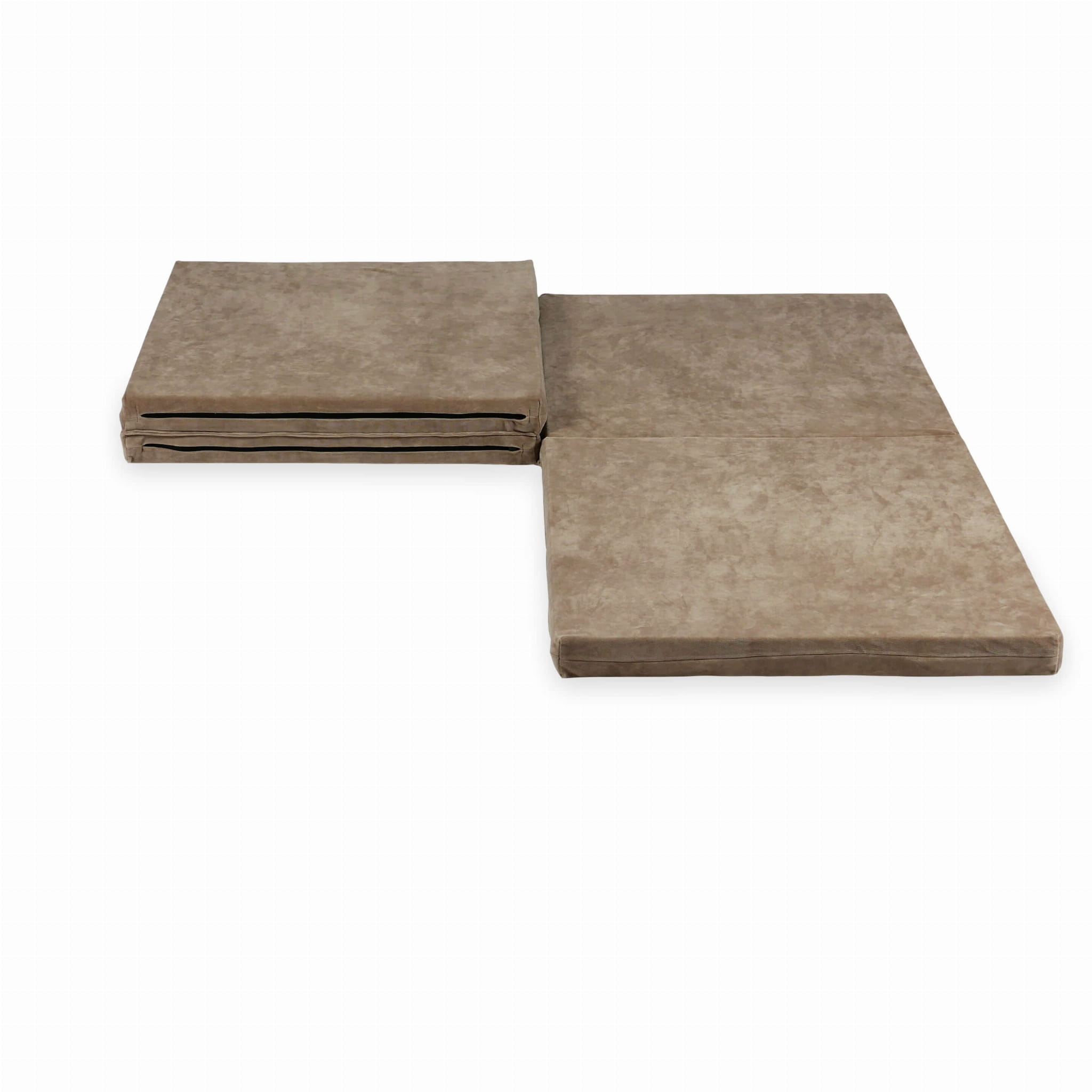 Speelmat opvouwbaar - 120x120 cm - donker beige - velvet