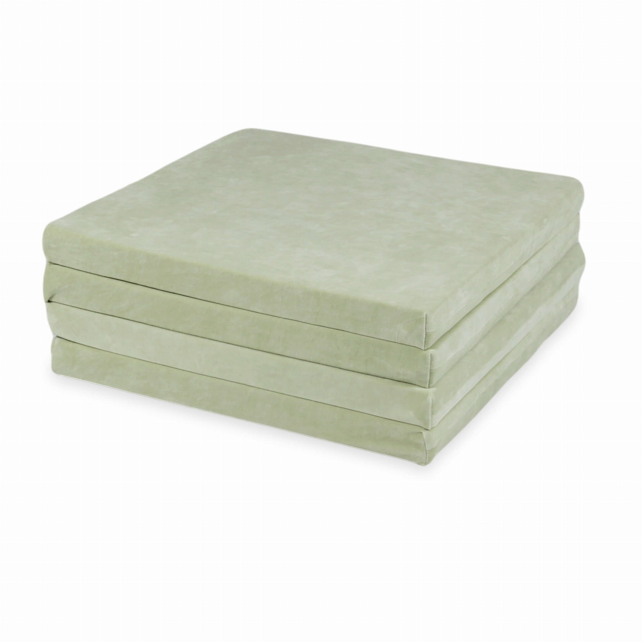 Speelmat opvouwbaar - 120x120 cm - licht mint - velvet