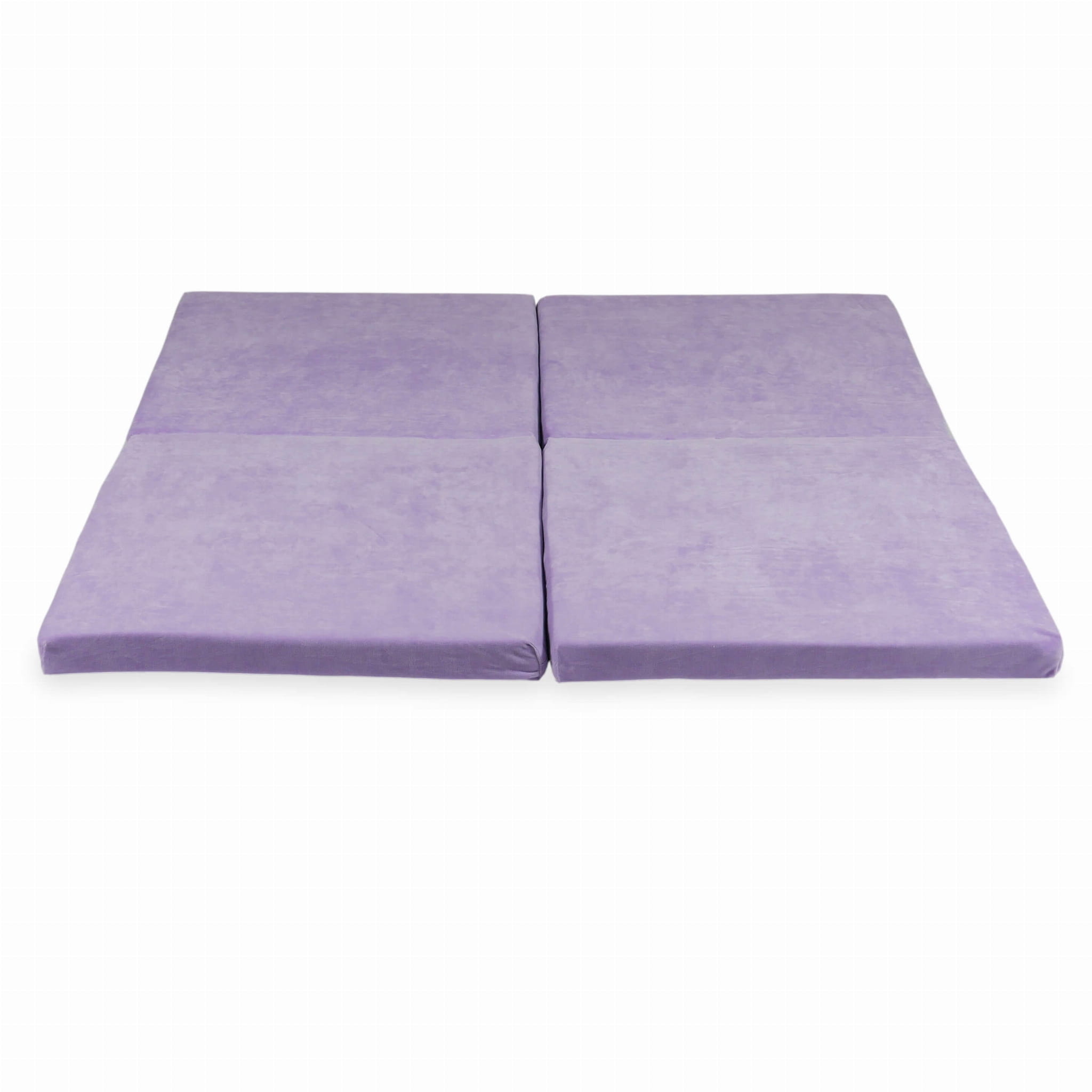 Speelmat opvouwbaar - 120x120 cm - velvet - lichtpaars