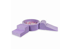 Foam speelset - met ballenbak en 200 ballen - 4-delig - paars