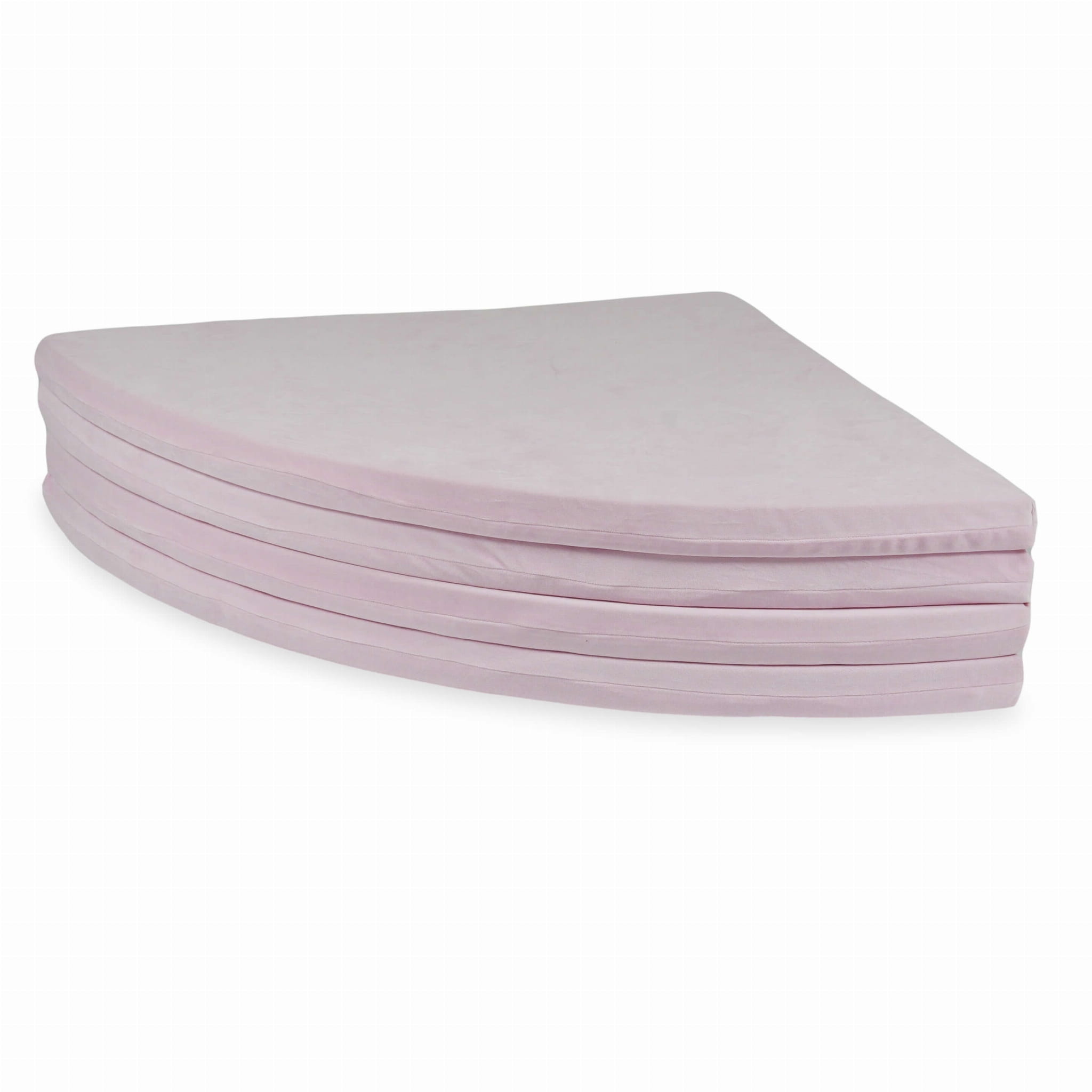Speelmat opvouwbaar - 160 cm - lichtroze - rond - velvet
