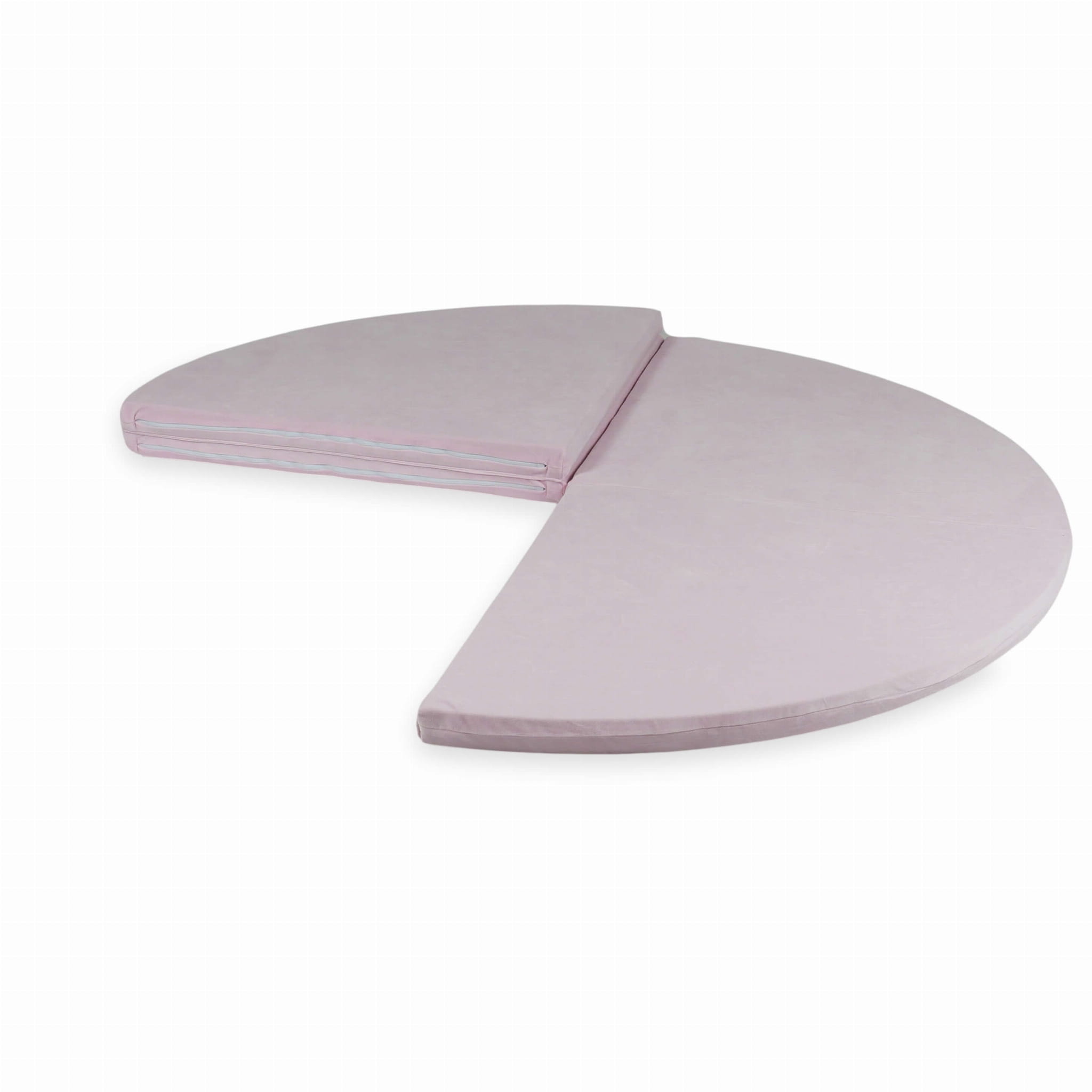 Speelmat opvouwbaar - 160 cm - lichtroze - rond - velvet