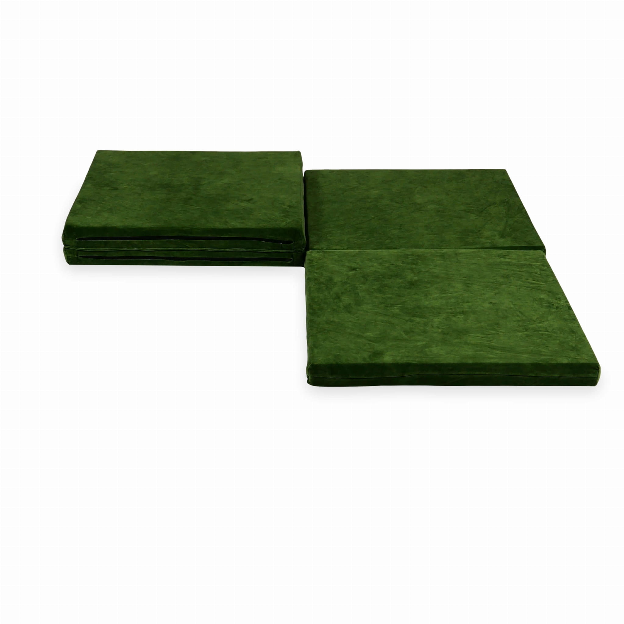 Speelmat opvouwbaar - 120x120 cm - olijfgroen - velvet