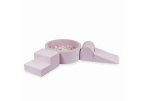Foam speelset - met ballenbak en 200 ballen - 4-delig - roze