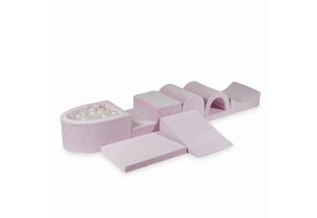 Foam speelset - met ballenbak en 100 ballen - 7-delig - roze