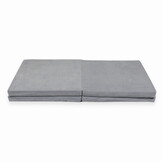 Speelmat opvouwbaar - 120x120 cm - velvet - lichtgrijs