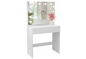 Kaptafel - met spiegel - led - 80x76,5x140,5 cm - wit