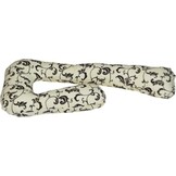 Zwangerschapskussen 100% katoen 235 cm crème met bruine blaadjespatroon