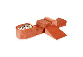 Foam speelset - met ballenbak en 100 ballen - 5-delig - terra