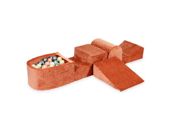 Foam speelset - met ballenbak en 100 ballen - 5-delig - terra