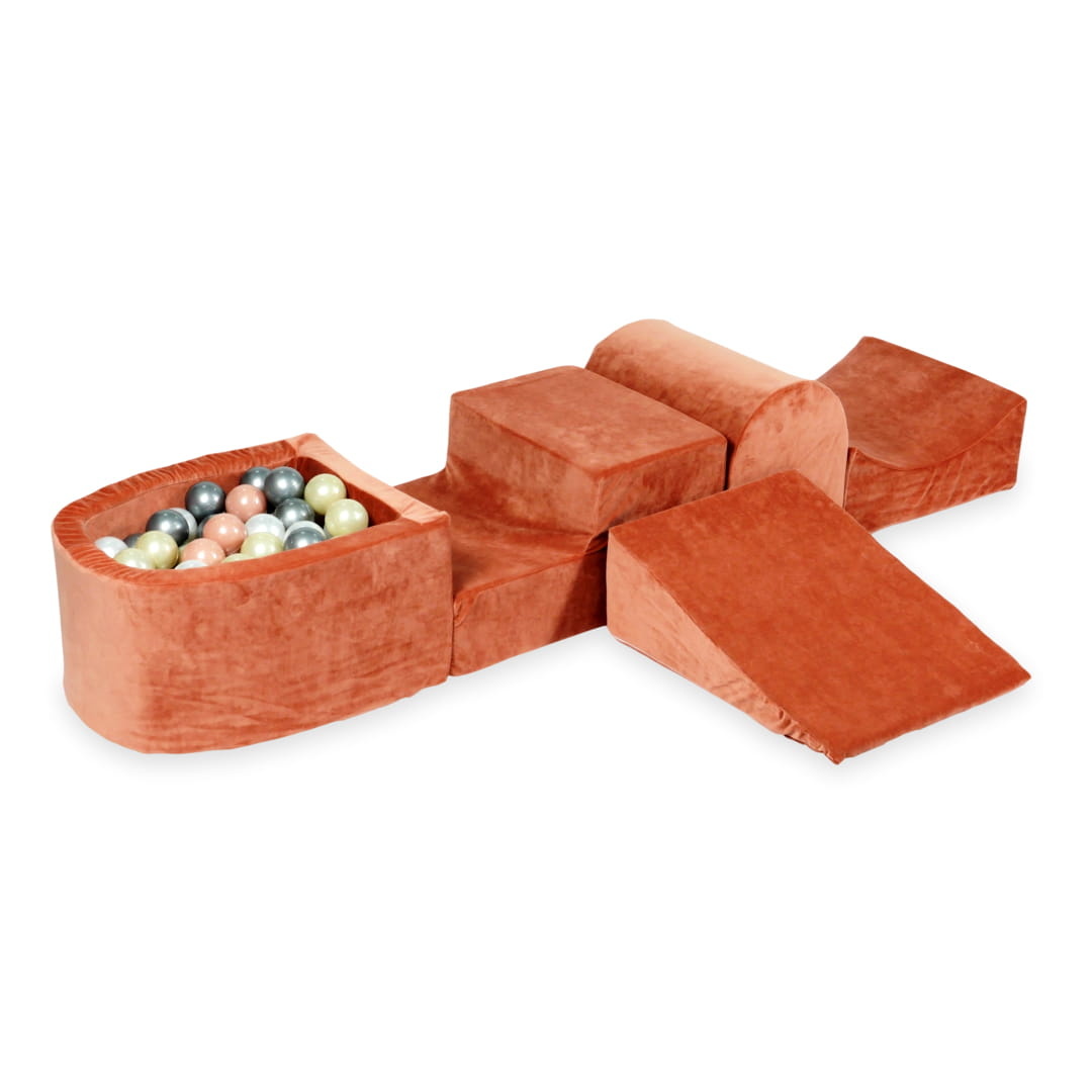 Foam speelset - met ballenbak en 100 ballen - 5-delig - terra