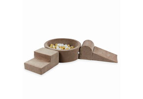 Foam speelset - met ballenbak en 200 ballen - 4-delig - bruin