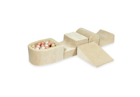 Foam speelset - met ballenbak en 100 ballen - crème - 5-delig