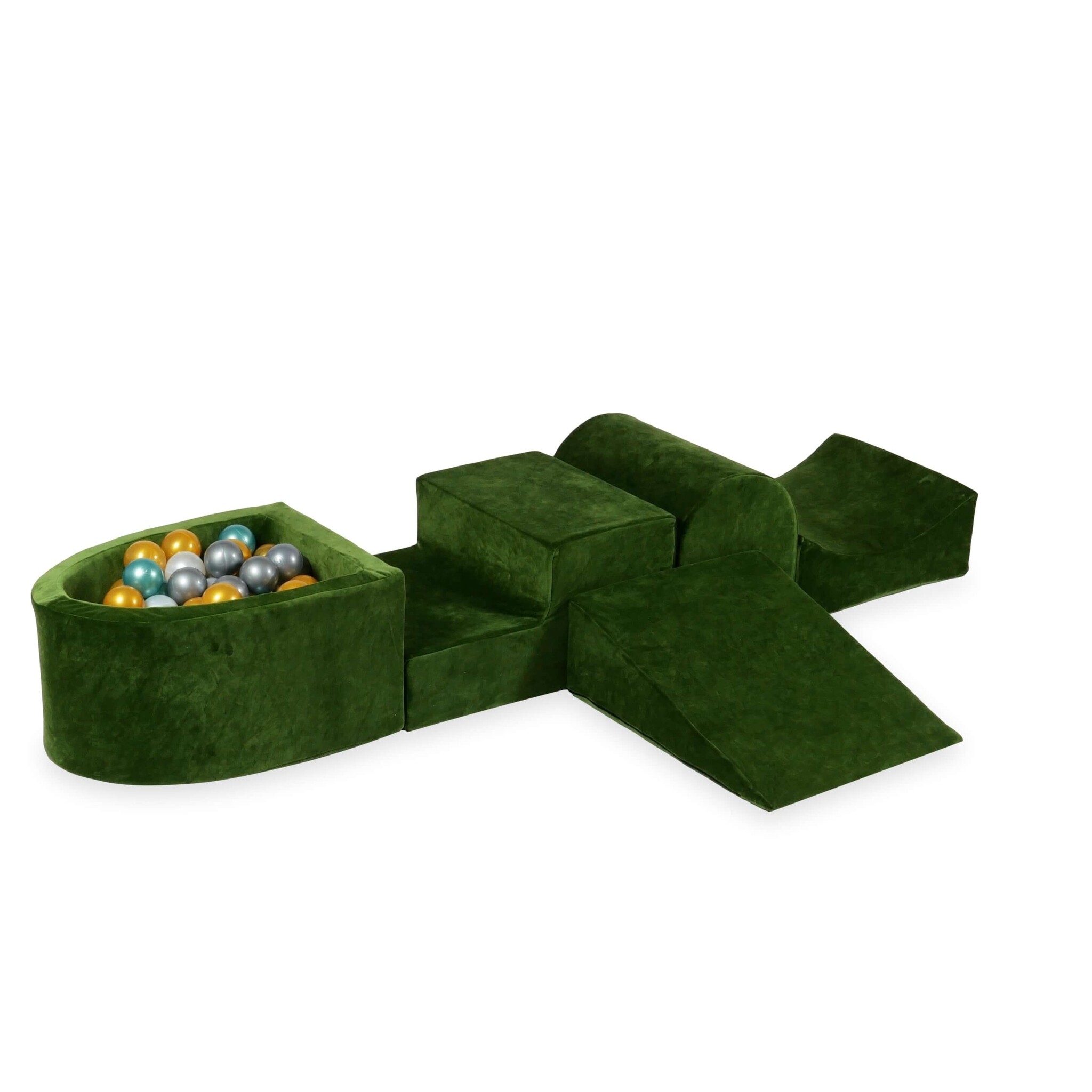 Foam speelset - met ballenbak & 100 ballen - 5-delig - zeegroen