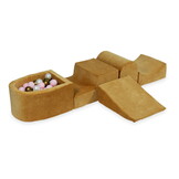 Foam speelset - met ballenbak en 100 ballen - 5-delig - caramel