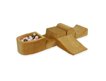 Foam speelset - met ballenbak en 100 ballen - 5-delig - caramel