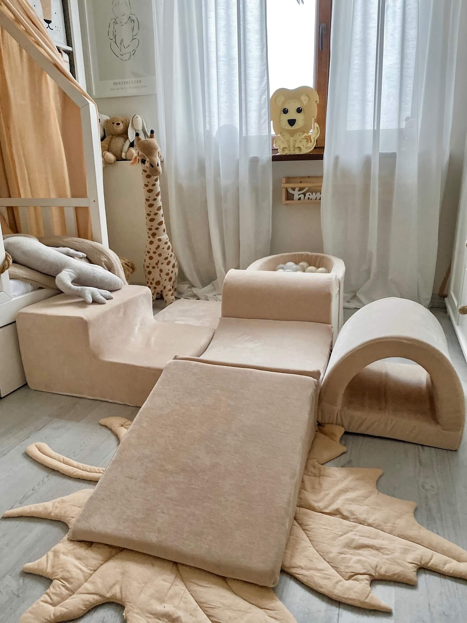 Foam speelset - met ballenbak en 100 ballen - 5-delig - caramel