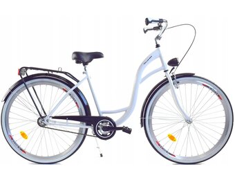 Meisjesfiets 26 inch stevig model wit met zwart van Dallas Bike