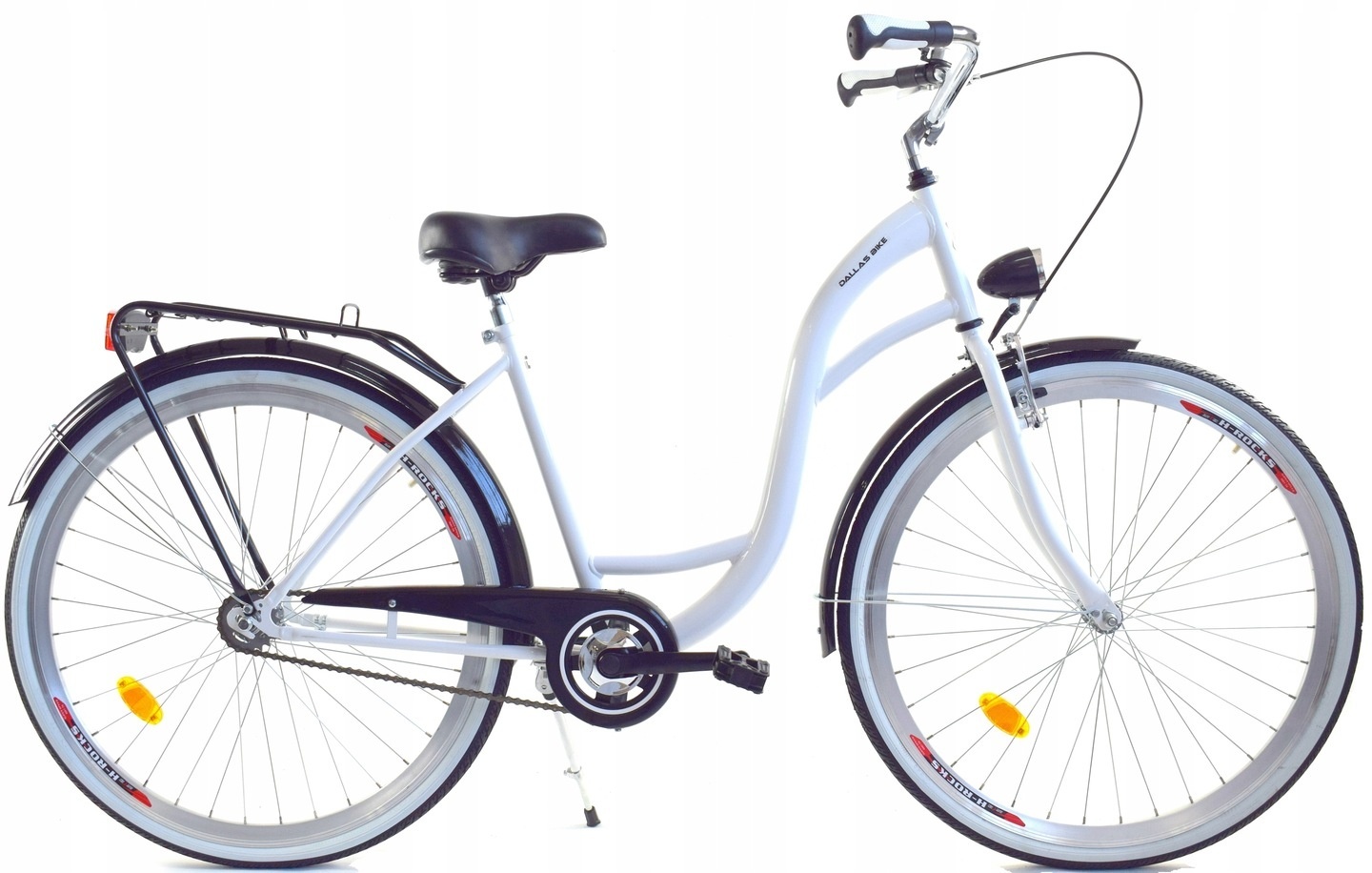 Meisjesfiets 26 inch stevig model wit met zwart van Dallas Bike