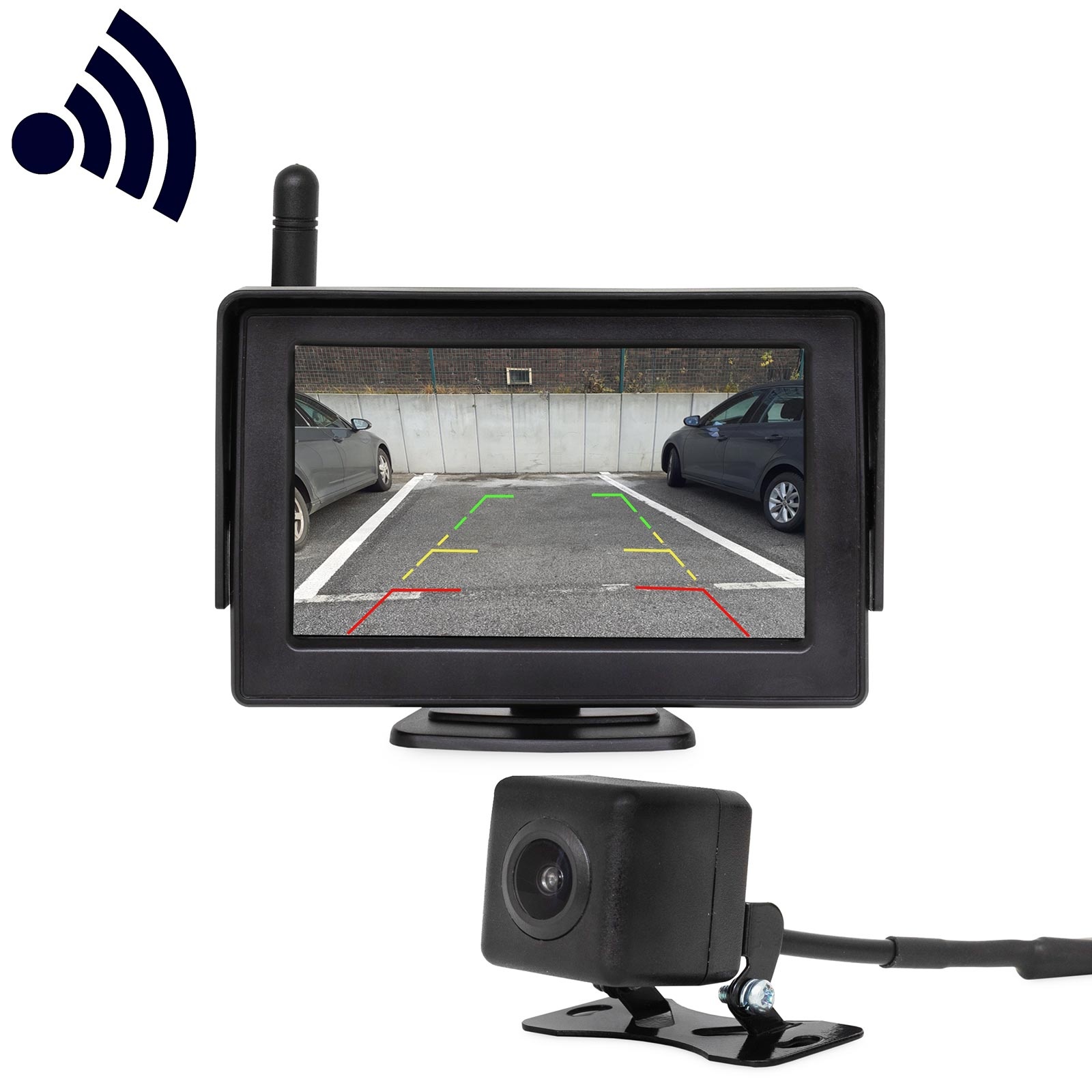 Achteruitrijcamera - draadloos - 170° - kleurendisplay - 12V