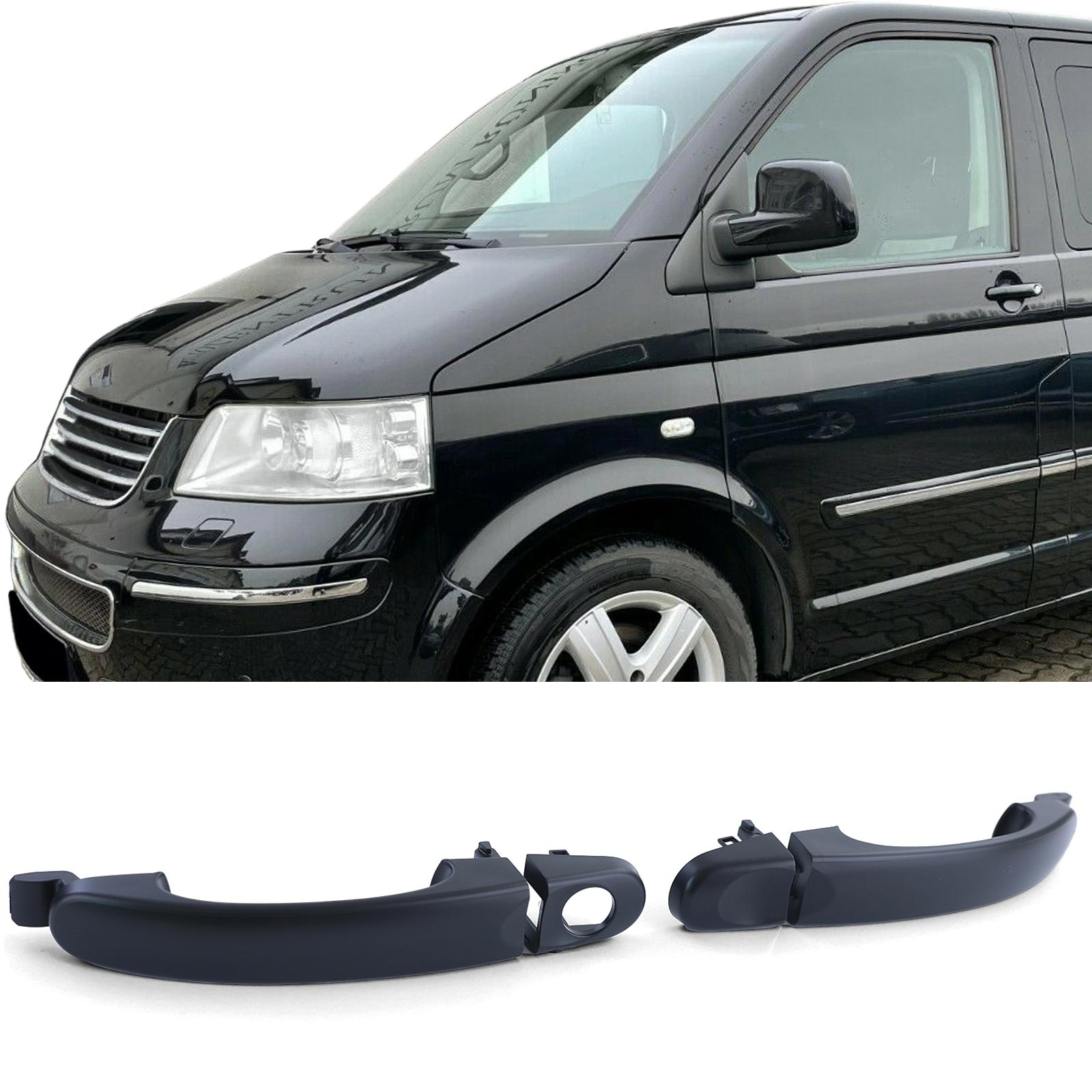 Deurgrepen auto - voor VW Bus T5 2003-09 - zwart