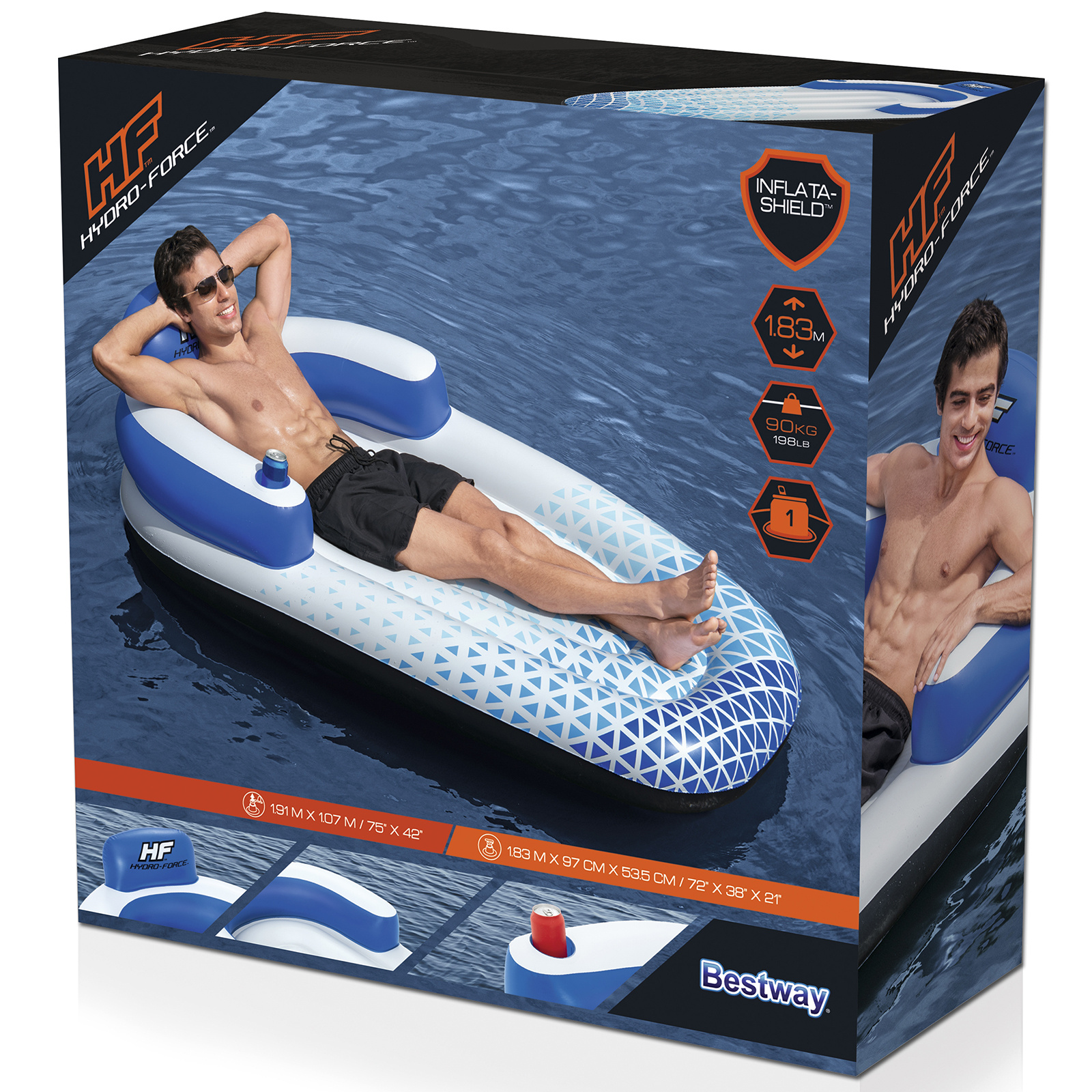 Bestway - luchtbed zwembad - 183x97x53,5 cm - 1 persoons