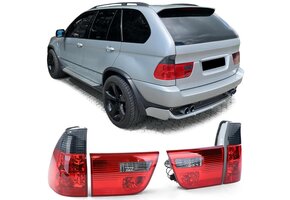 Achterlichten - voor BMW X5 E53 1999-03 - rood/zwart