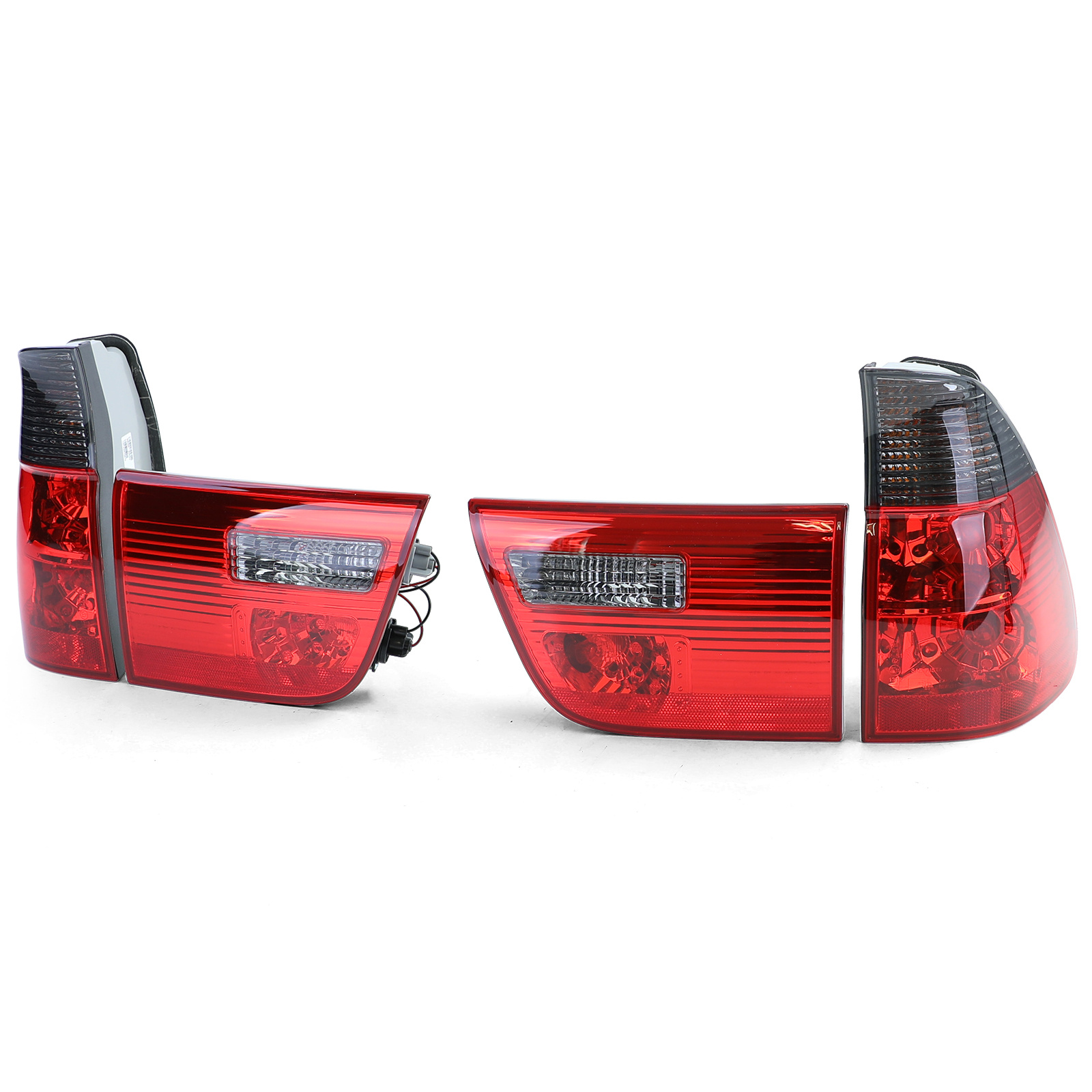 Achterlichten - voor BMW X5 E53 1999-03 - rood/zwart