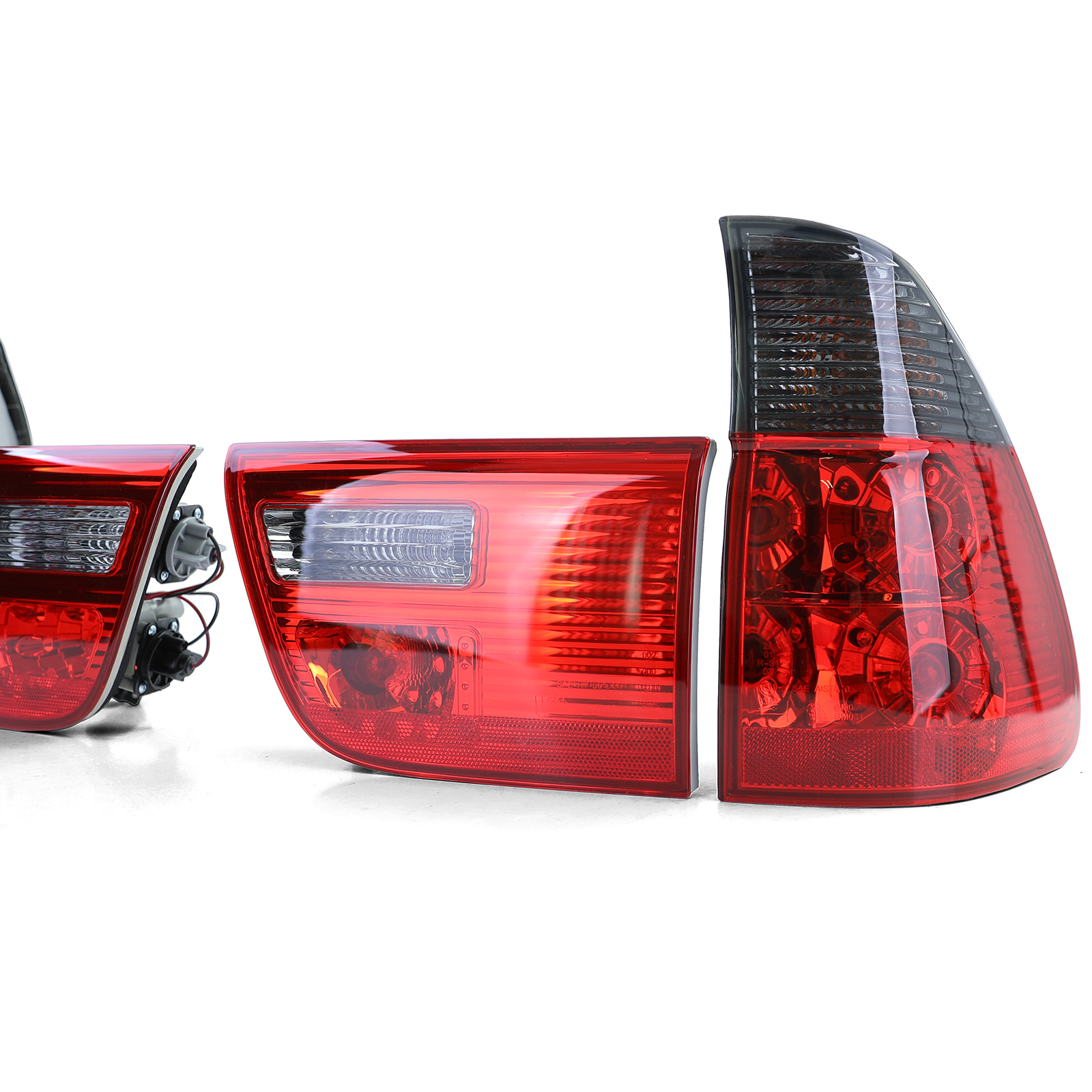 Achterlichten - voor BMW X5 E53 1999-03 - rood/zwart