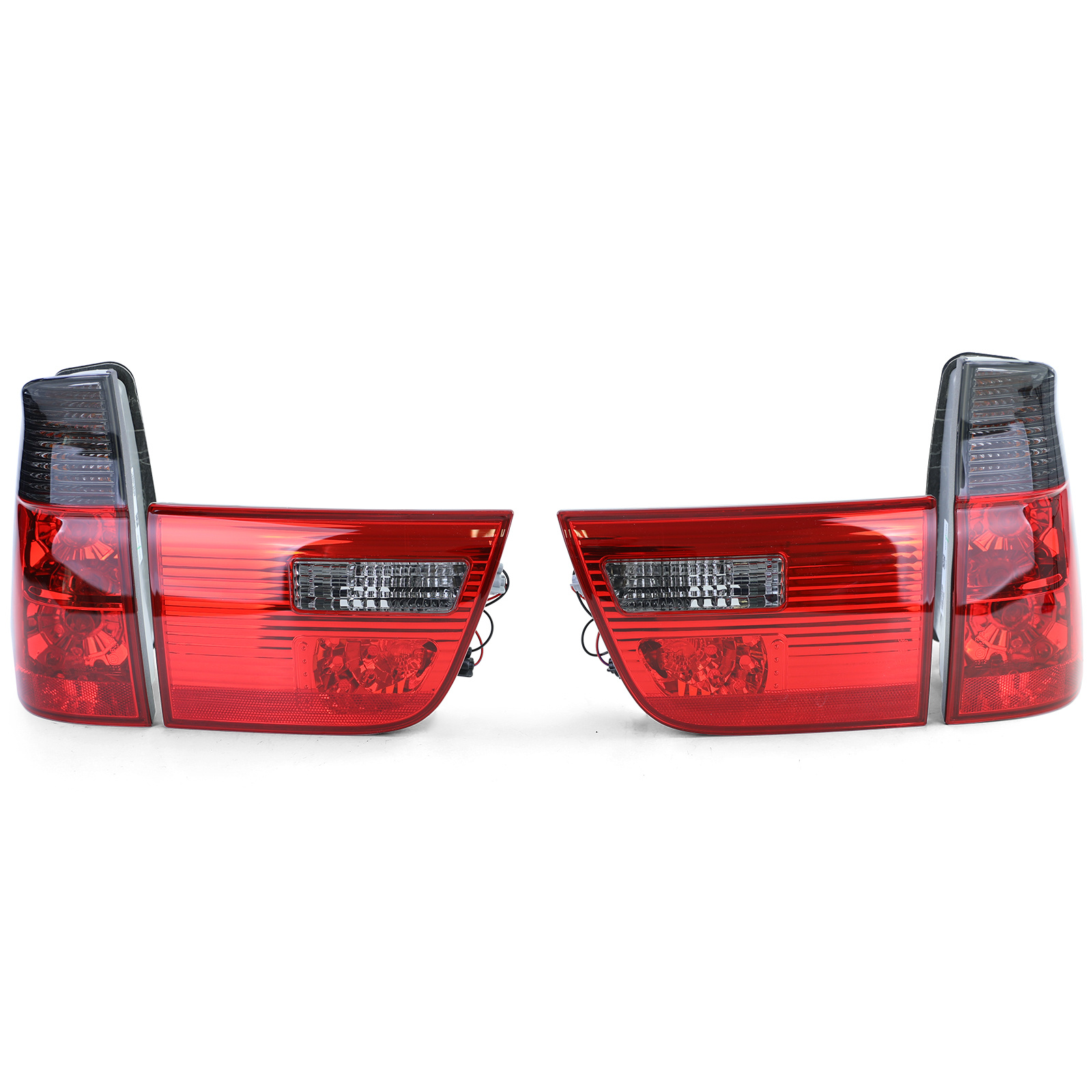 Achterlichten - voor BMW X5 E53 1999-03 - rood/zwart