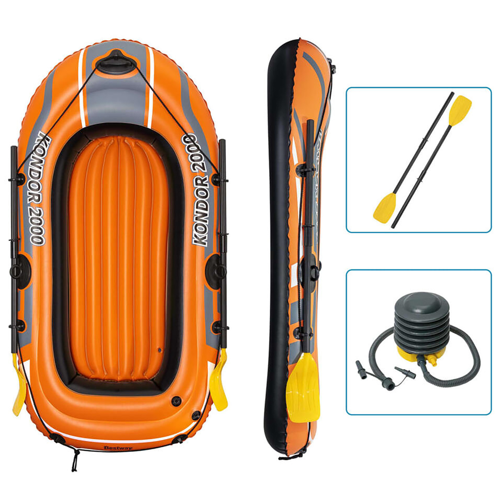 Bestway - opblaasboot set - 188x98x30 cm - 2 persoons - oranje