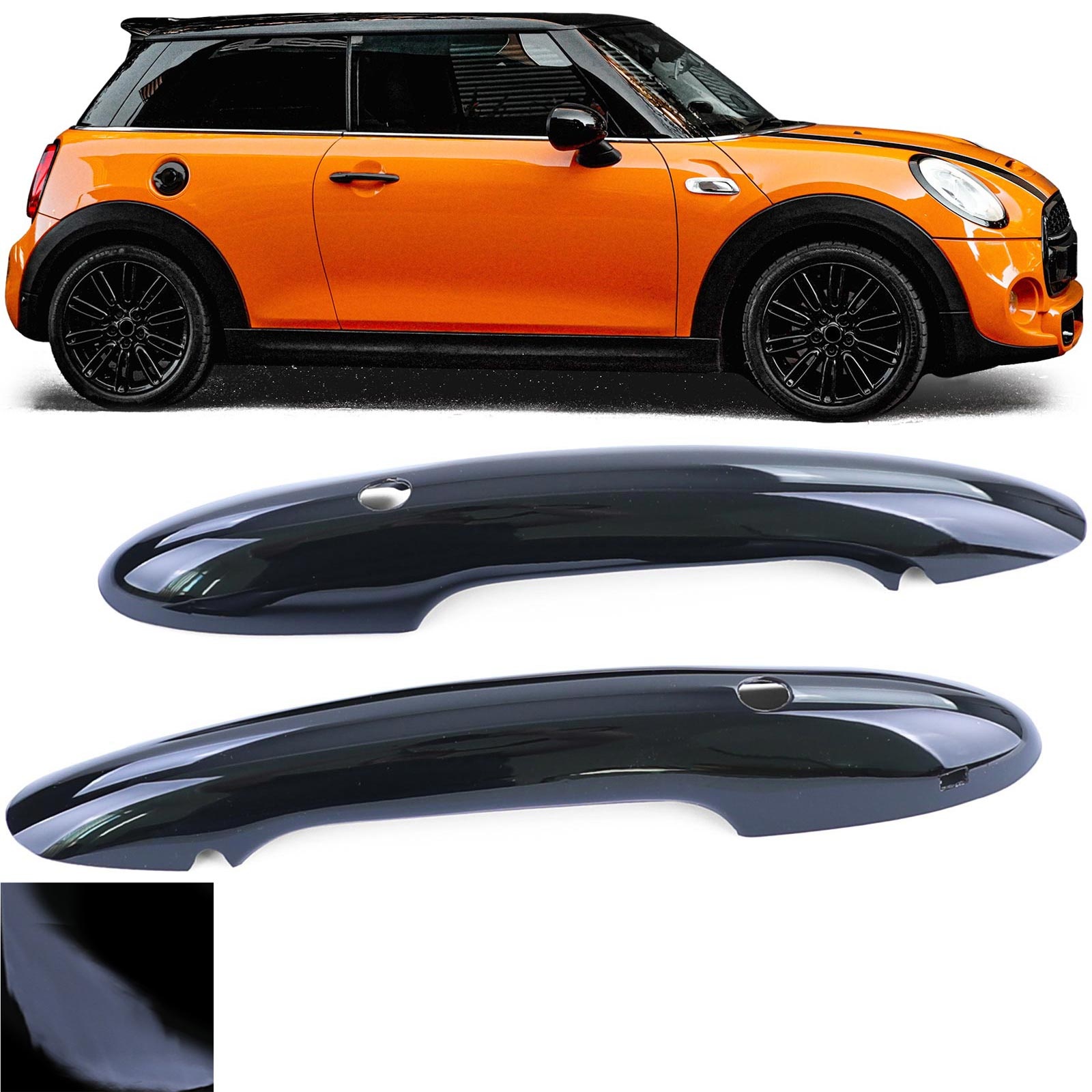 Deurgrepen auto - voor Mini One / Cooper / F55 / F56 / F57 vanaf 2013 - glanzend zwart