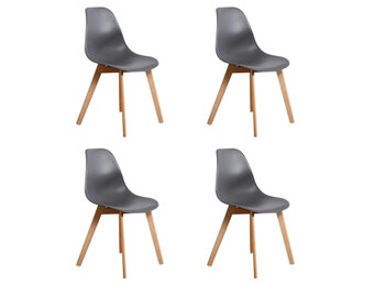 Eetkamerstoelen KITO - set van 4 eettafel stoelen - grijs