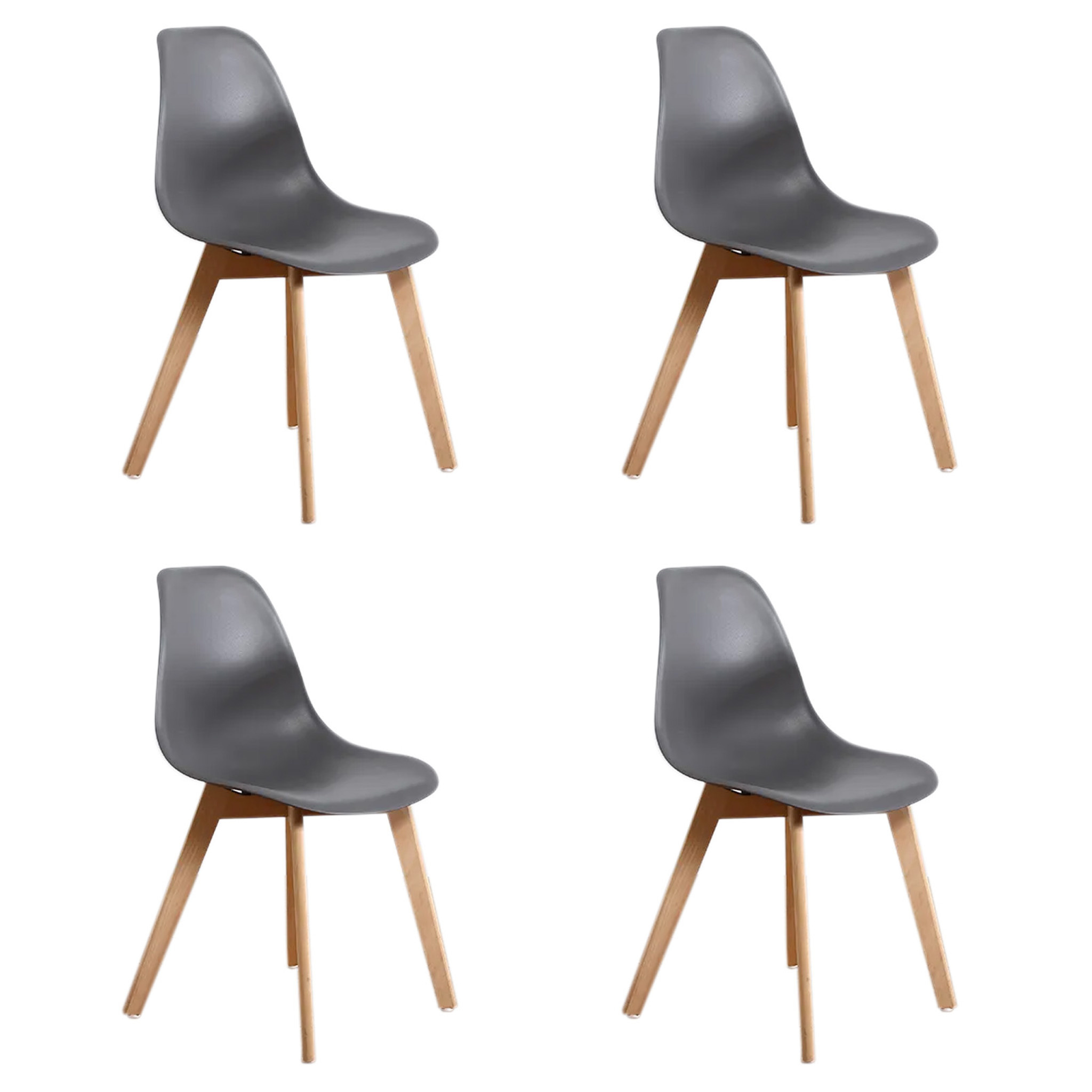 Eetkamerstoelen KITO - set van 4 eettafel stoelen - grijs