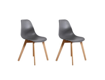 Eetkamerstoelen KITO - set van 2 eettafel stoelen - grijs
