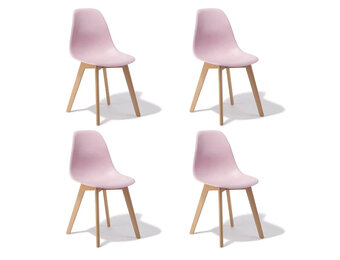 Eetkamerstoelen KITO - set van 4 eettafel stoelen - roze