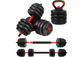 Halterset - Dumbbellset - 40 kg verstelbaar met kettlebell