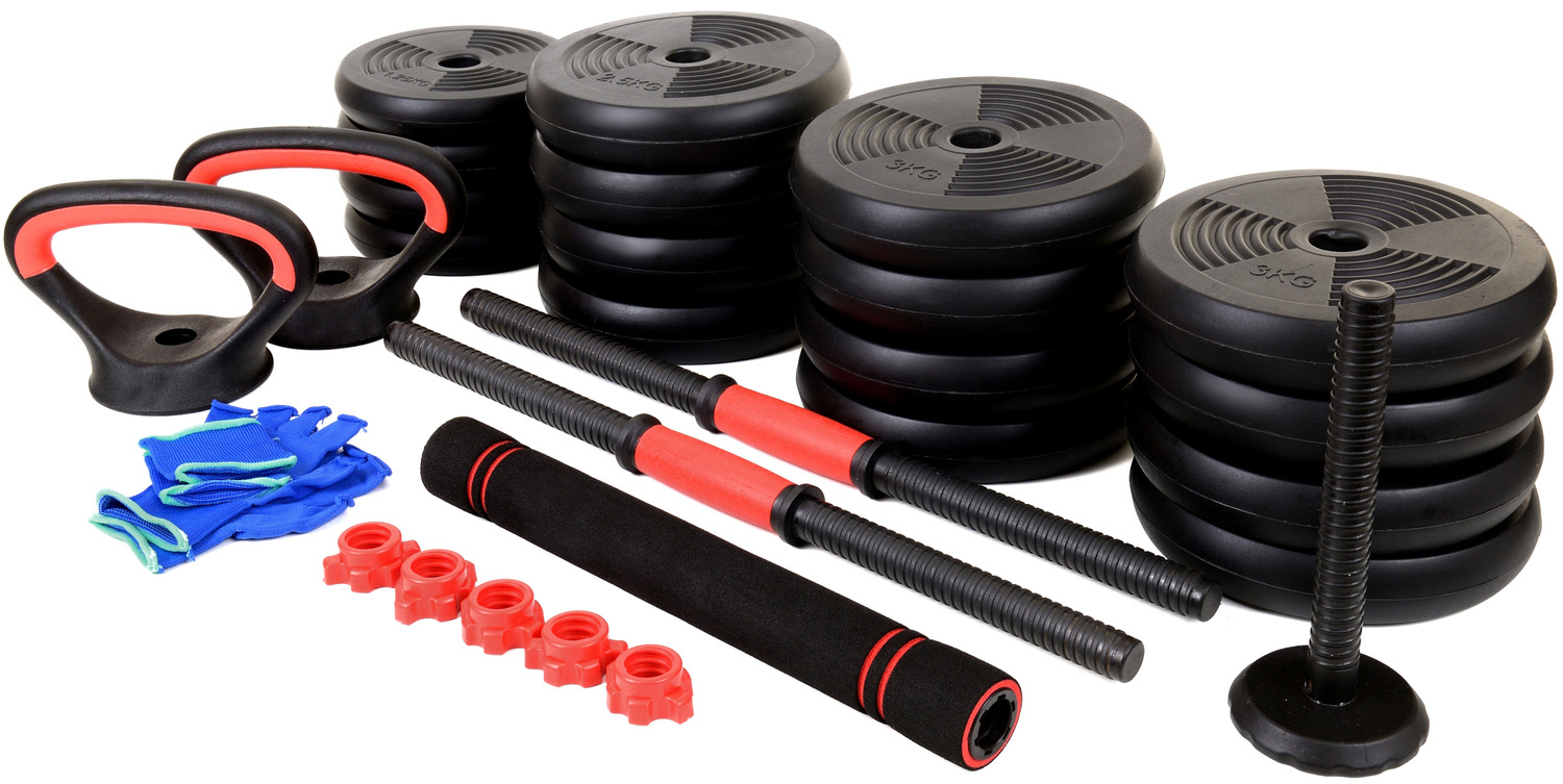 Halterset - Dumbbellset - 40 kg verstelbaar met kettlebell