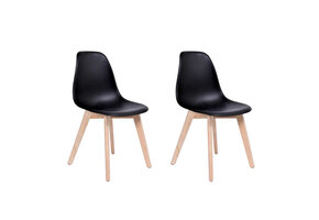 Eetkamerstoelen KITO - set van 2 eettafel stoelen - zwart