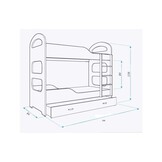 Kinder stapelbed wit - met dubbele matras - 190 x 80 cm