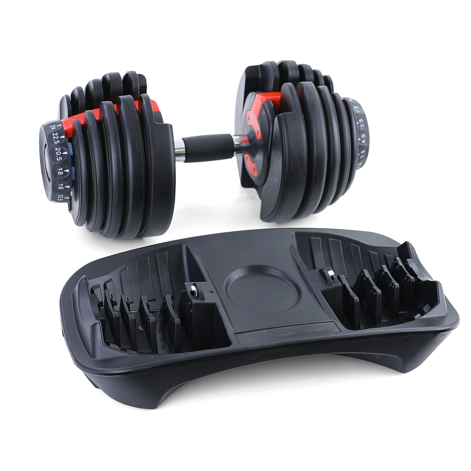 Dumbbells - verstelbaar van 2,5-24 kg - 44x22x23 cm