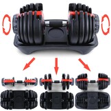 Dumbbells - verstelbaar van 2,5-24 kg - 44x22x23 cm