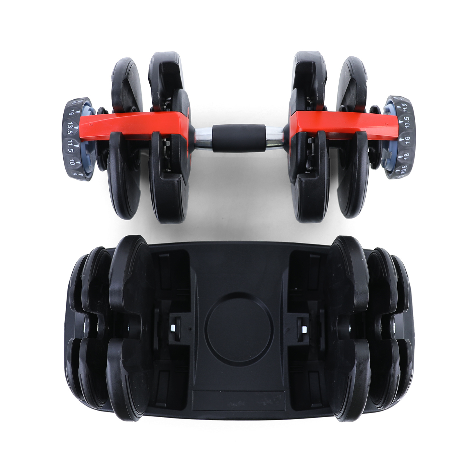 Dumbbells - verstelbaar van 2,5-24 kg - 44x22x23 cm