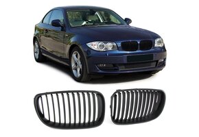BMW grill - voor BMW 1 serie E81 E82 E87 E88 2007-12 - mat zwart