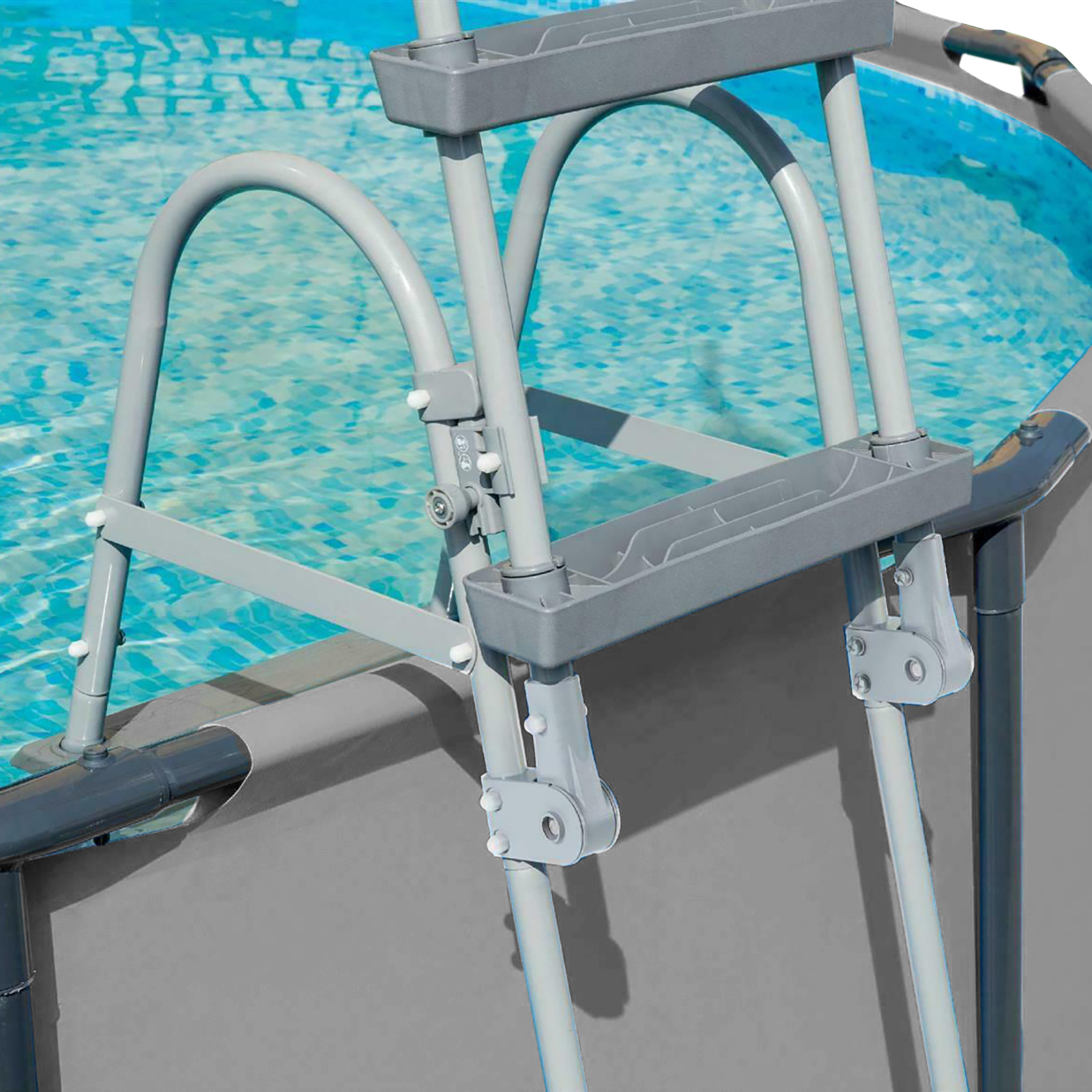 Bestway - zwembadtrap - opklapbaar - 107 cm - grijs