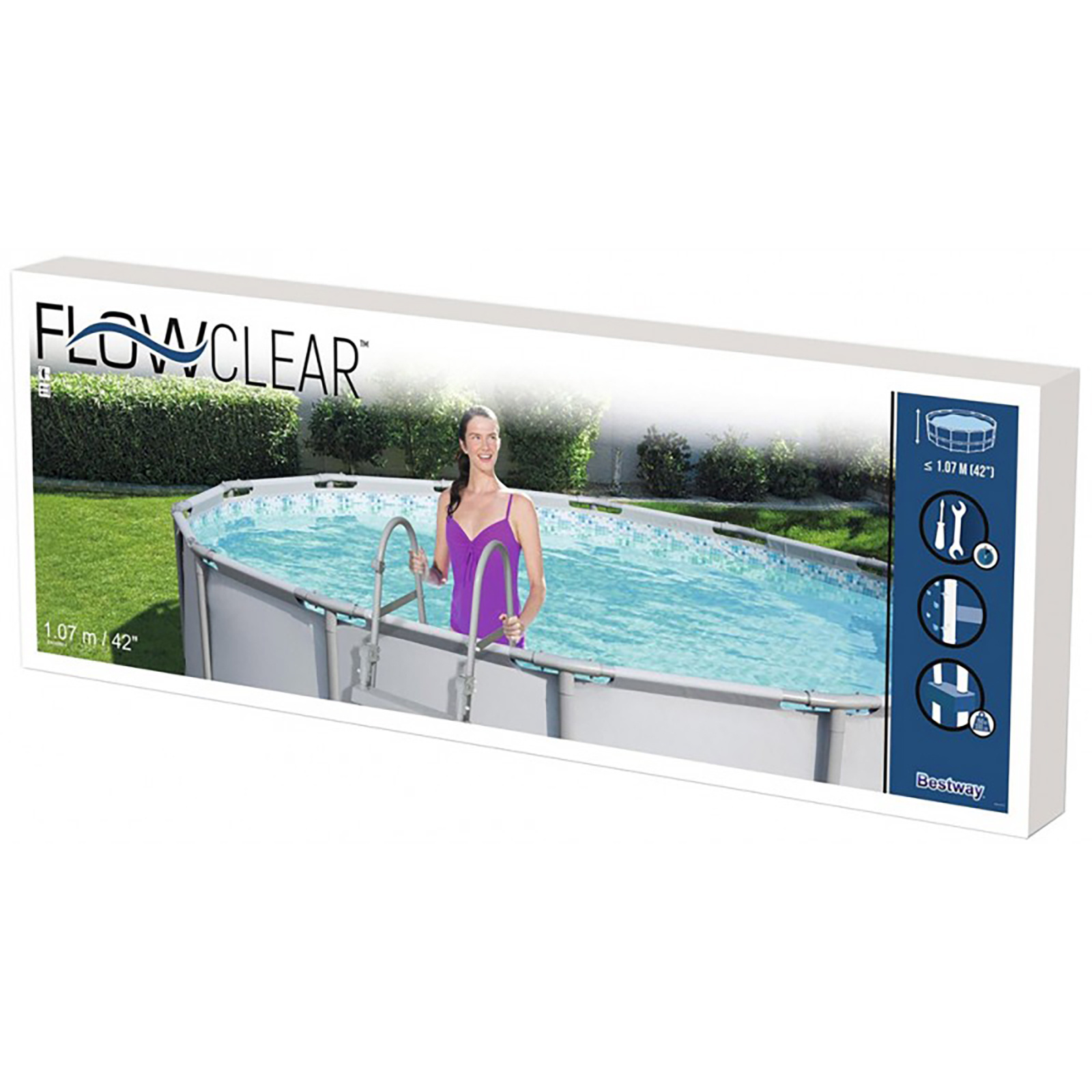 Bestway - zwembadtrap - opklapbaar - 107 cm - grijs