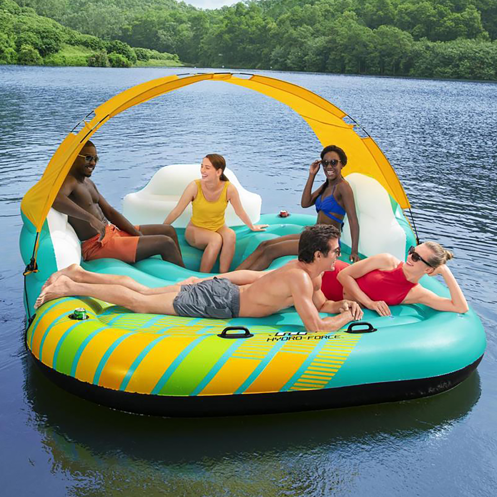 Bestway Sunny Lounge - opblaas eiland - 291x265x83 cm - tot 450 kg
